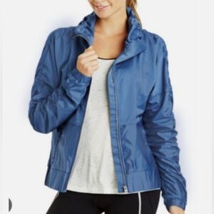 Lorna Jane Active Night Runner Jacket Lightweight Blue Windbreaker Size Medium